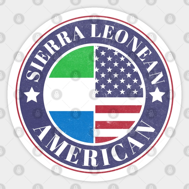 Proud Sierra Leonean-American Badge - Sierra Leone Flag Sticker by Yesteeyear